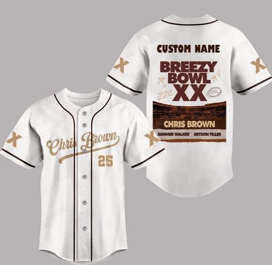 Discover Personalized Chris Brown Breezy Bowl Baseball Jersey, Breezy Bowl XX 2025 Jersey