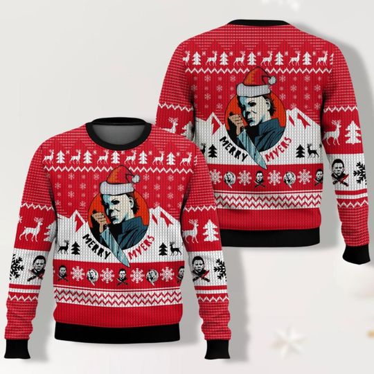 Horror Michael Myers Christmas Sweater, Horror Ugly Christmas Sweater, Horror Nights Shirt, Christmas Men Sweater, Horror Xmas Shirt