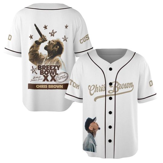 Discover Personalized Breezy Bowl Baseball Jersey, Chris Brown Fan Tee, Custom Chris Brown Tour Jersey, Breezy Bowl XX 2025 Shirt,Chris Brown Graphic