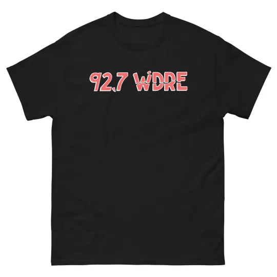 Discover 92.7 WDRE Radio Graphic T-Shirt Black Unisex Clothing