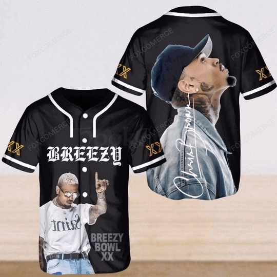Discover Chris Brown Jersey, Chris Brown Breezy Bowl XX Tour Baseball Shirt, Chris Brown 2025 Breezy Bowl Tour XX Jersey, Chris Brown Tour Jersey