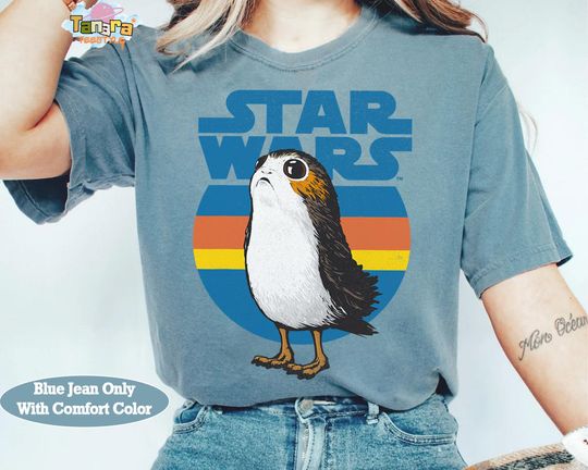 Discover Retro 90s Star Wars Porg Tee, Crop Top, Last Jedi Stripes Graphic Design, Galaxy's Edge Inspired, Unisex Shirt for Fans, Birthday Gift Idea