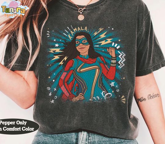 Retro 90s Marvel Ms. Marvel Kamala Khan T-Shirt, MCU Fans Gift, Hero Tee, Marvel Studios, Birthday Present