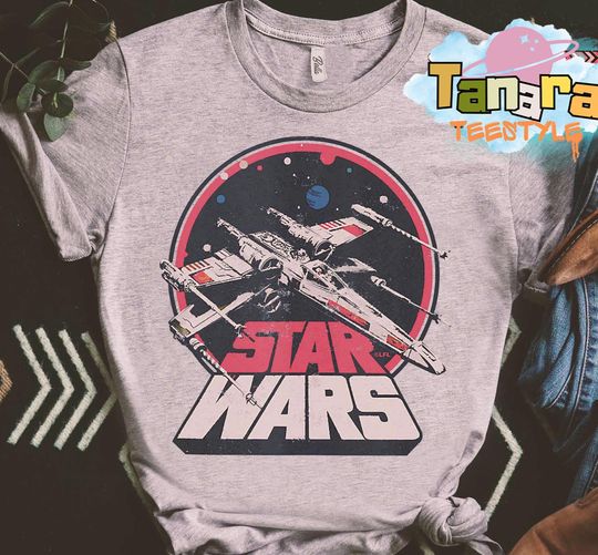 X-Wing Starfighter T-Shirt, Retro 90s Star Wars Shirt, Perfect for Fans, Vintage Movie Shirt, Disneyland Holiday Gift, Galaxy's Edge