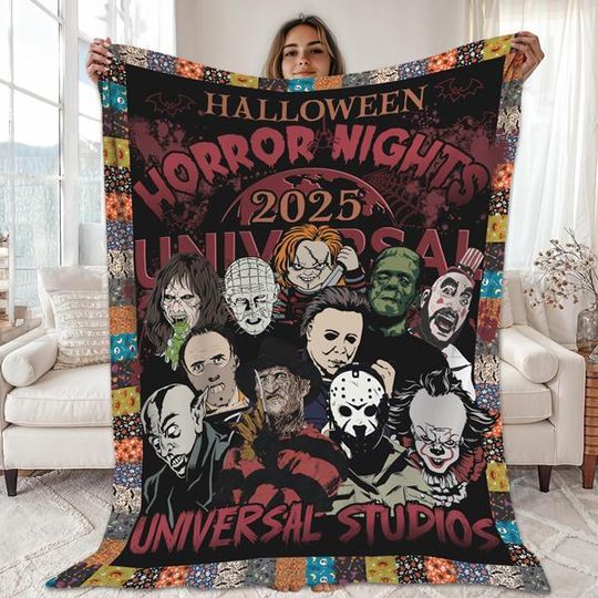 Halloween HN Universal 2025 Blanket, Horror Characters, Halloween Blanket