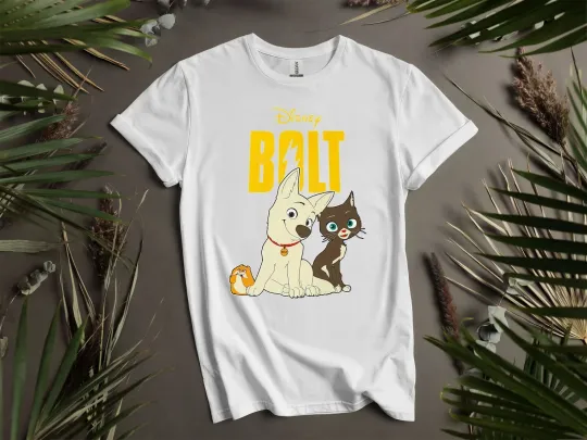 Discover Disney Bolt Mittens And Rhino Best Friends Hoodie Tshirt Men Women Unisex AD304