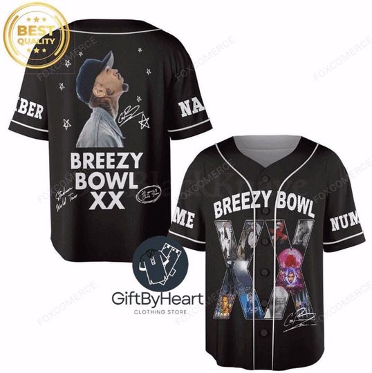 Discover Chris Brown Breezy Bowl XX Jersey, 2025 Tour Concert Shirt Kid Adult