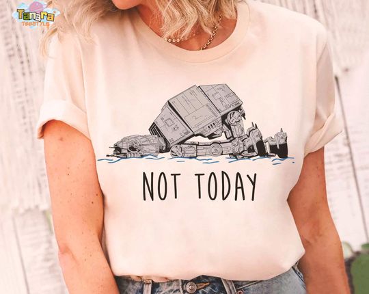 Discover Retro 80s Funny AT-AT Walker Not Today Tee, Crop Top, Star Wars Day 2025, Classic Design, Perfect for Disney Fans, Movie Fan Gift