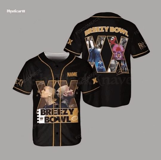 Discover Personalized Chris Brown Breezy Bowl Baseball Jersey, Breezy Bowl XX 2025 Shirt