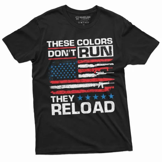 Discover Men's Second Amendment Shirt USA Flag Guns Patriotic T-Shirt Pro Trump Shirt