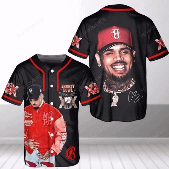 Discover Chris Brown Jersey, Chris Brown Breezy Bowl XX Tour Baseball Shirt
