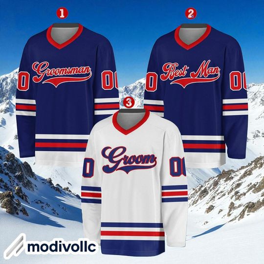 Custom Wedding Hockey Jersey: Personalized Groomsman Shirt