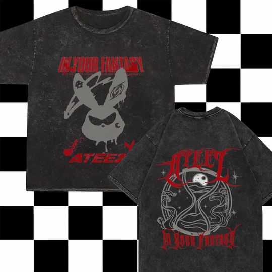 Ateez Retro In Your Fantasy Tour 2025 Double Sided T-Shirt Featuring Hongjoong