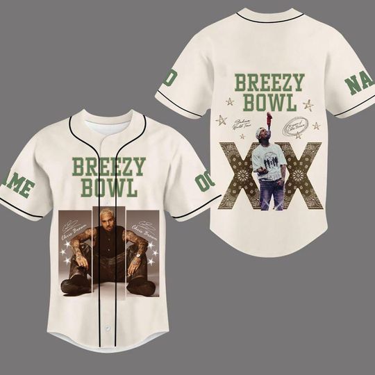 Discover Personalized Breezy Bowl Baseball Jersey, Custom Chris Brown Tour Jersey, Chris Brown Fan, Breezy Bowl XX 2025 Shirt, Chris Brown Graphic