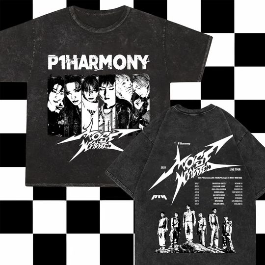 Discover P1Harmony Duh! Mineral Wahed T-Shirt, Most Wanted Tour T-Shirt