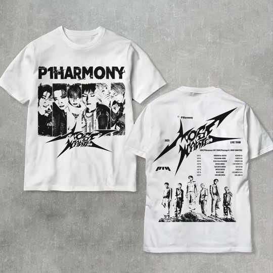 Discover P1Harmony Retro P1Harmony 2025 Most Wanted Tour T-Shirt