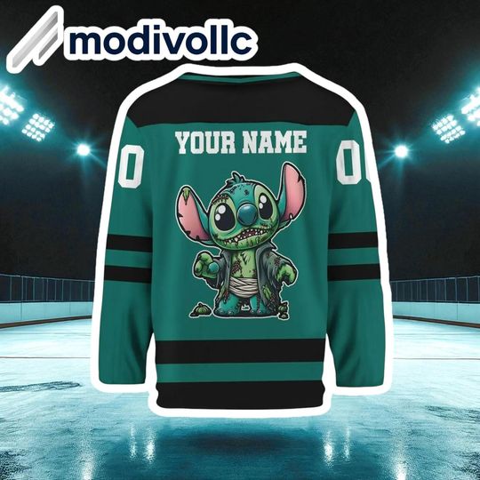Discover Custom Stitch Halloween Jersey, Personalized Name & Number Shirt, Spooky Team Outfit
