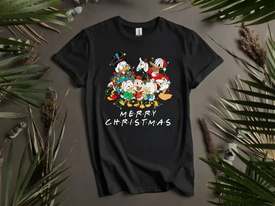 Santa Merry Christmas Light Scrooge Mcduck Hoodie Tshirt Men Women Unisex