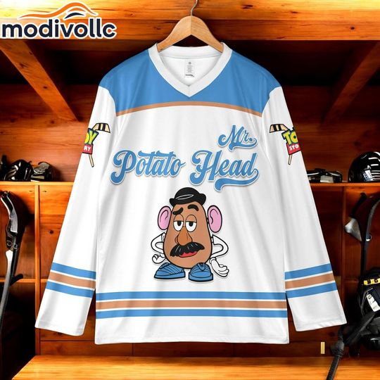 Custom Mr. Potato Head Hockey Jersey, Toy Story Shirt, Personalized Name & Number Jersey, Disney Family Matching Gift for Kids