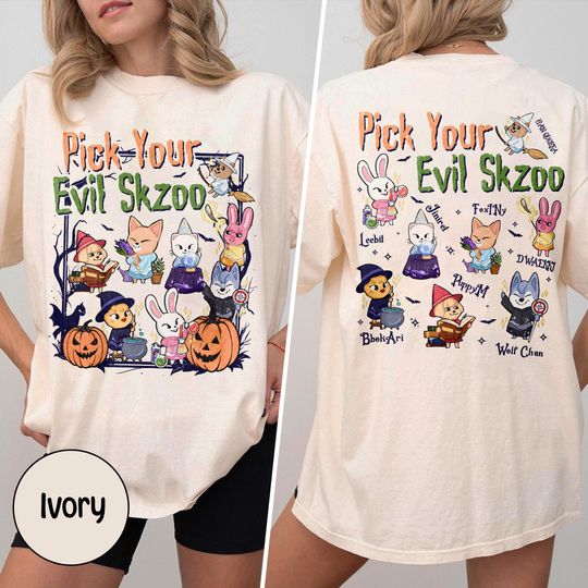 Discover Retro Skzoo Halloween T-Shirt Kpop Stray Kids Graphic Tee