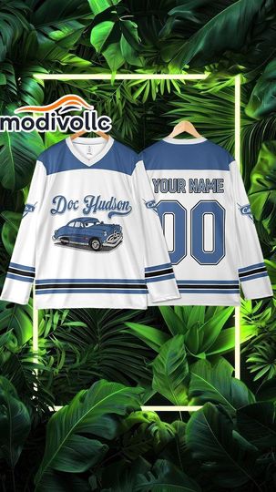 Discover Custom Doc Hudson Hockey Jersey, Disney Cars Shirt for Kids Youth Adults, Personalized Family Matching Outfit, Hockey Fan Gift