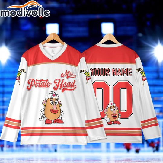 Custom Toy Story Mrs. Potato Head Hockey Jersey, Personalized Jersey, Disney Trip Matching Outfit, Birthday Gift