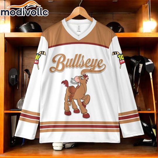 Custom Toy Story Bullseye Hockey Jersey: Personalized Family Outfit