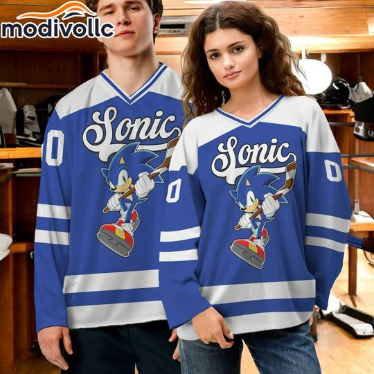 Custom Sonic Hockey Jersey: Personalized Hedgehog Fan Gift
