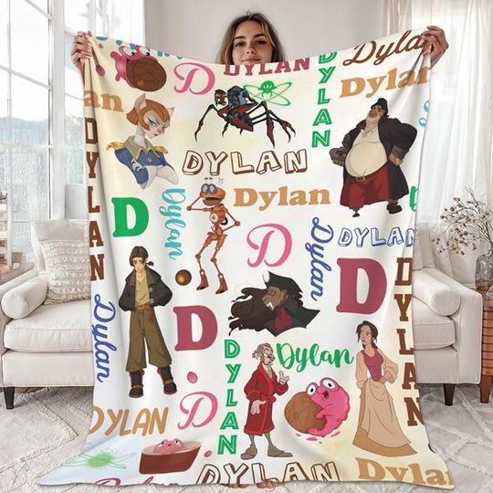 Personalized Treasure Planet Blanket, Disneyland Watercolor Blanket, Magic Kingdom Blanket