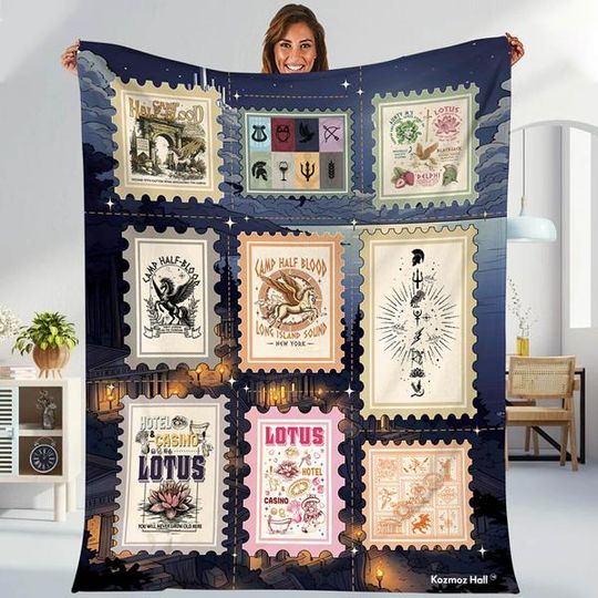 Camp Halfblood Blanket, Percy Jackson Fleece Blanket, Percy Jackson and the Olympians