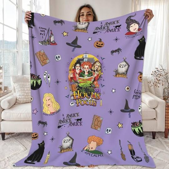 Hocus Pocus Sanderson Sisters Blanket, Halloween Hocus Pocus Blanket, Witches Blanket