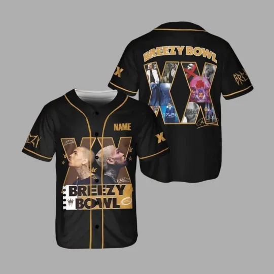 Discover Chris Brown Breezy Bowl Baseball Jersey, Personalized Breezy Bowl XX 2025 Shirt