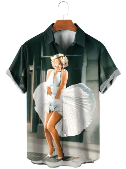 Marilyn Monroe Hawaiian Shirt for Fans, Graphic Print
