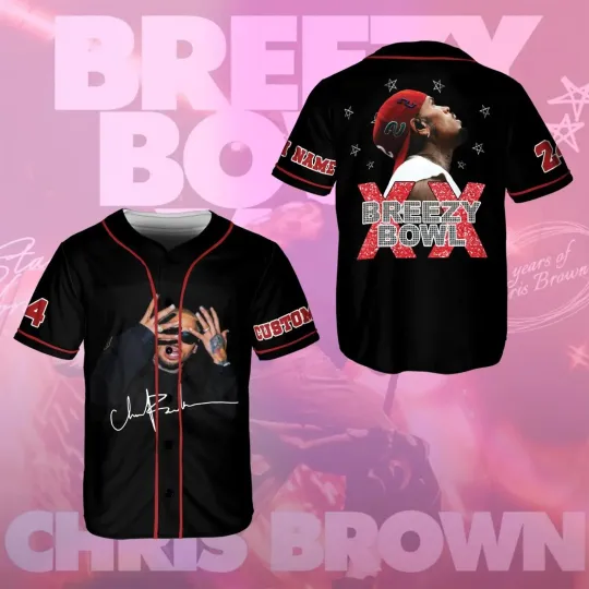 Discover Personalized Chris Brown Breezy Bowl XX Tour 2025 Baseball Jersey