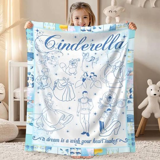 Discover Personalized DisneyPrincess Cinde Blanket, Custom Name Baby Girl Blanket