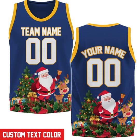 Custom Christmas Basketball Jersey Team Name & Number, Santa Claus Basketball Jersey Team, Game Day Outfit, Basketball Jersey for Christmas