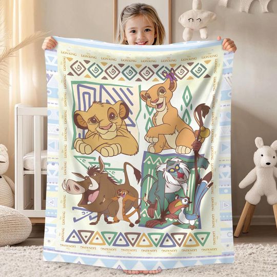Discover Custom Name Simba Blanket, Personalized Lion King Blanket Gift For Boy