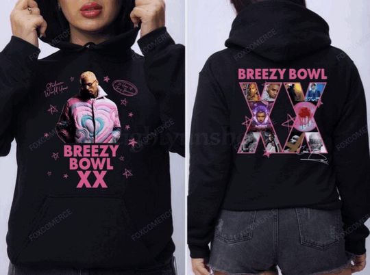 Discover Chris Brown Breezy Bowl XX Tour Hoodie Vintage Concert Fan Merch