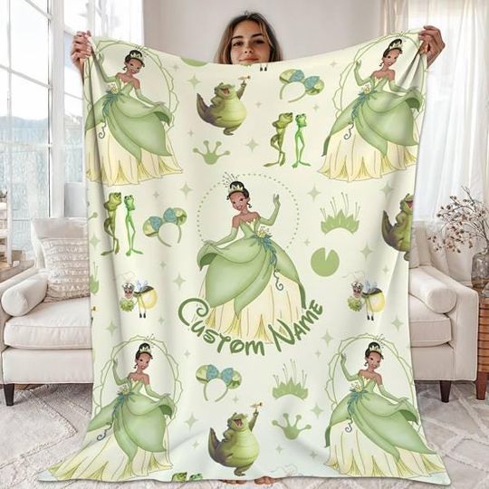 Custom Name Princess Blankets, Princess And The Frog Blanket