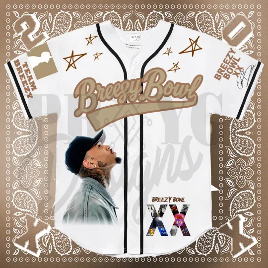 Discover Personalized Chris Brown Breezy Bowl Baseball Jersey, Chris Brown Tour Jersey