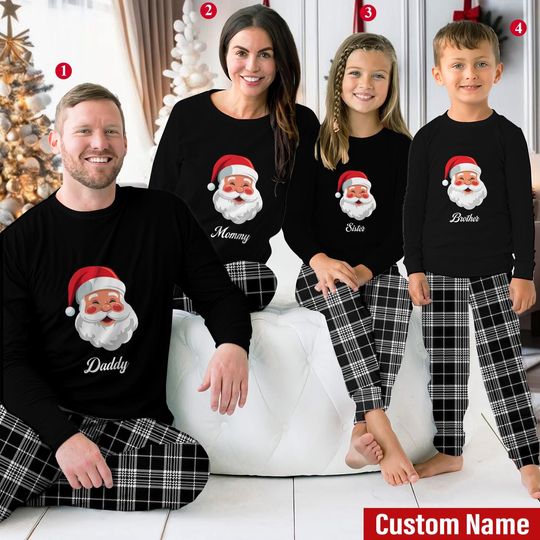 Discover Personalized Family Pajamas Sets, Santa Clause Pajama, Custom Name Pajamas, Christmas Pajamas Matching Family, Merry Xmas Pajama Sets
