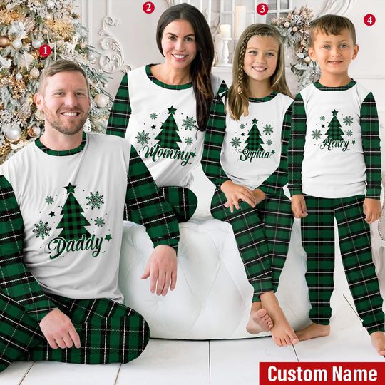 Discover Custom Family Christmas Pajama Sets, Family Christmas Name Shirt, Personalized Christmas Family T-Shirt, Custom Christmas Shirt With Name