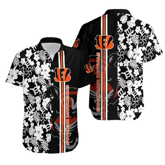 Cincinnati Bengals Hawaiian Shirt, Bengals Aloha Shirt, Football Fan Game Day Outfit, Summer Beach Shirt