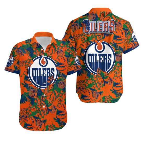 Edmonton Oilers Hawaiian Shirt Hot Sands Aloha Shirt Tropical Beach Shirt Gift