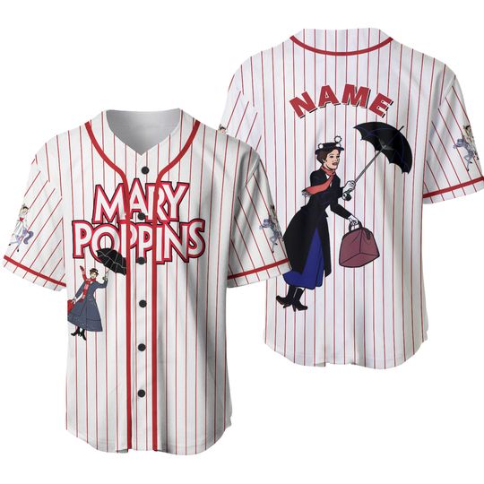 Mary Poppins Jersey Shirt, Disney Mary Poppins Baseball Jersey, Mary Poppins Cosplay, Disney World Shirt, Disney Family Shirts