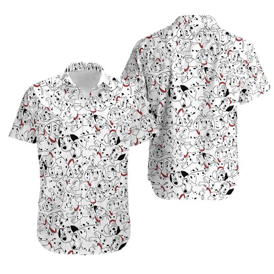 101 Dalmatians Hawaii Shirt And Short, 101 Dalmatians Button Up Shirt, Funny Dalmatian Hawaiian Shirt Gift, Dalmatian 3D All Over Print Shirt