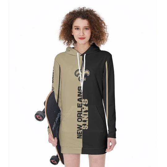 New Orleans Saints Black and Gold Hoodie Body Dress
