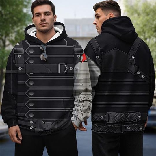 Winter Soldier 3D Cosplay Costume Sweatshirt, Hero Halloween Costume Hoodie