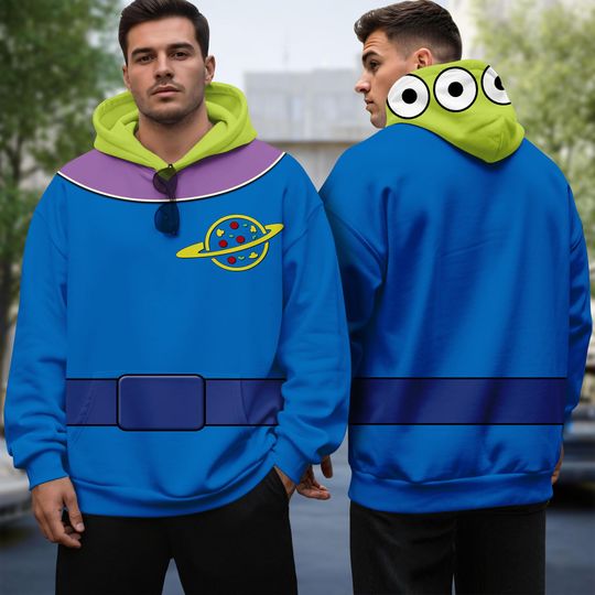 Discover Alien Costume Hoodie 3D All Over Print, Toy Story Cosplay Sweatshirt, Toy Story Alien Costume 3D Shirt, Cosplay Halloween, Halloween Party