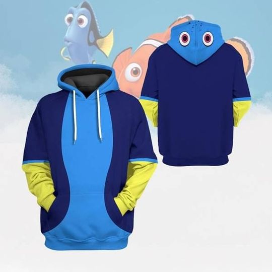 Finding Nemo Dory Halloween Cosplay Hoodie Sweatshirt, Ocean Explorer Halloween Costume